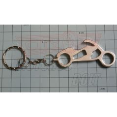 Kulcstartó motoros fém - sörnyitó ezüst színű