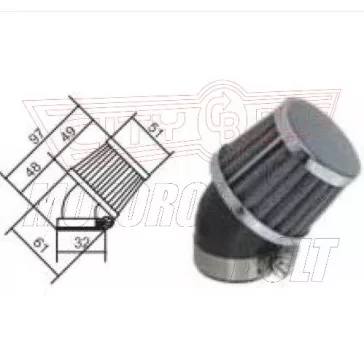 Levegőszűrő-TUNING 32mm RACING 45fok RMS