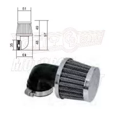 Levegőszűrő-TUNING 35mm RACING 90fok RMS