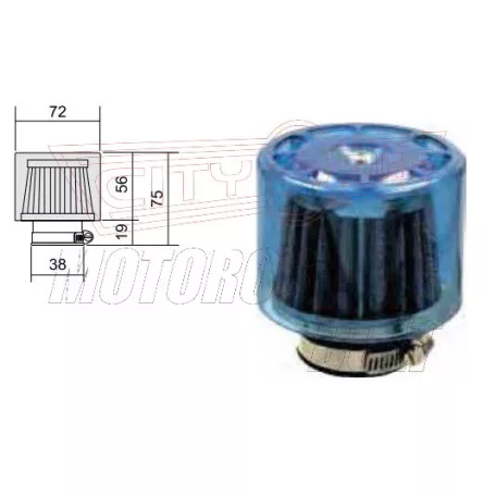 Levegőszűrő-TUNING 38mm RACING ANTI AQUA! RMS