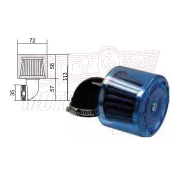 Levegőszűrő-TUNING 35mm RACING ANTI AQUA! 90fok RMS