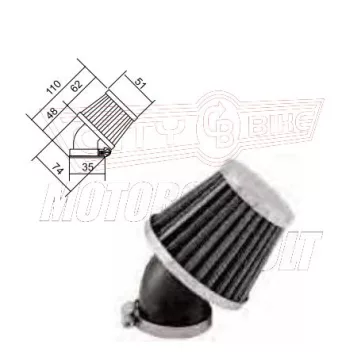 Levegőszűrő-TUNING 35mm RACING 45fok RMS