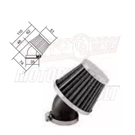 Levegőszűrő-TUNING 35mm RACING 45fok RMS