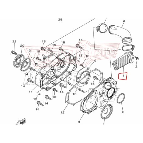 Levegőszűrő YAMAHA T-MAX 530 blokkhoz ( 12-13)  RMS