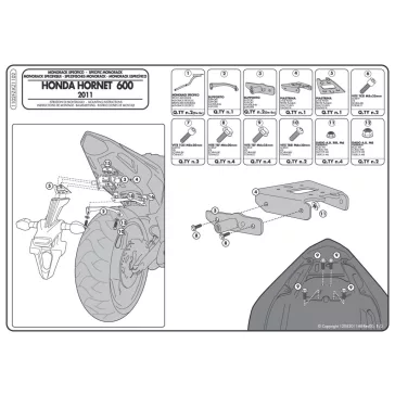   Csomagtartó alap Honda CBR 600 F (11-13) / Honda Hornet 600 (11-13) GIVI