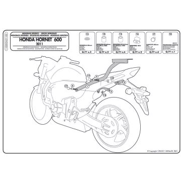   Csomagtartó alap Honda CBR 600 F (11-13) / Honda Hornet 600 (11-13) GIVI