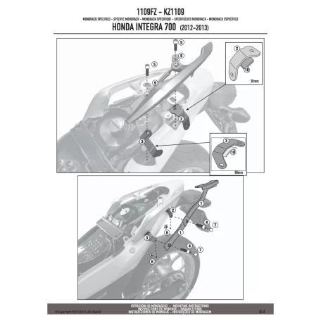 Csomagtartó alap Honda Integra 700 (12-13) GIVI