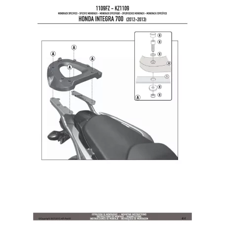 Csomagtartó alap Honda Integra 700 (12-13) GIVI