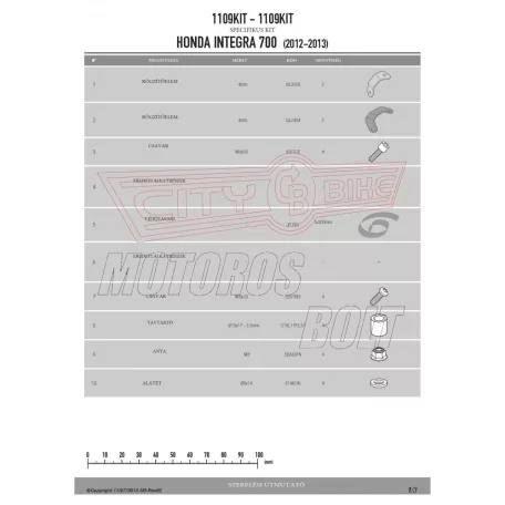 Kiegészítő szett oldaldoboz tartóhoz Honda Integra 700 (12-13) GIVI
