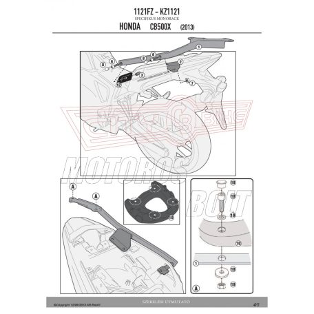 Csomagtartó alap HONDA CB 500 X (2013-2018) / Honda CB 500 X (2019-2023) GIVI