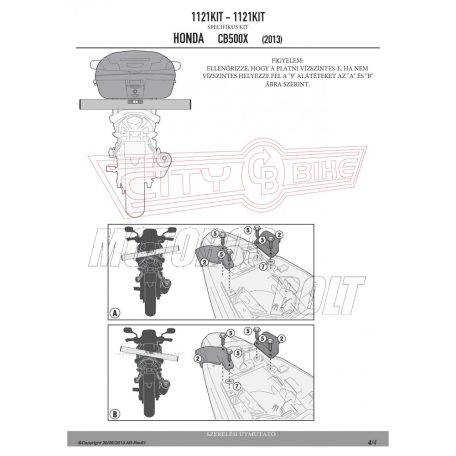 Oldaldoboztartóhoz kiegészítő szett HONDA CB 500 X (13-23)/ NX 500 (2024) GIVI