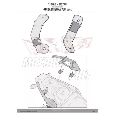 Kiegészítő szett oldaldoboz tartóhoz HONDA INTEGRA 750 (14-15) GIVI