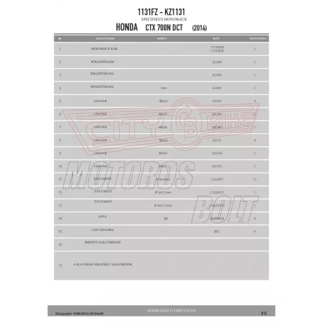 Csomagtartó alap HONDA CTX 700N DCT (14-16) GIVI