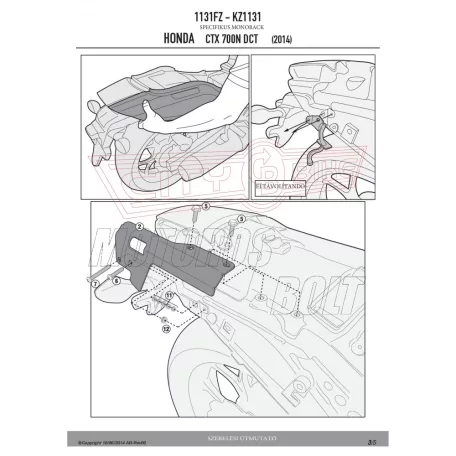 Csomagtartó alap HONDA CTX 700N DCT (14-16) GIVI