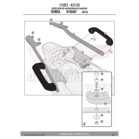 Csomagtartó alap HONDA VFR 800 F (14-18) GIVI