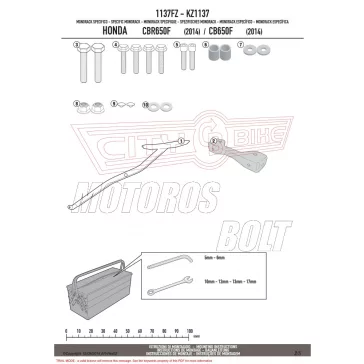   Csomagtartó alap HONDA CB 650 F / HONDA CBR 650 F (2014-2016) / HONDA CB 650 F (2017-2018) GIVI