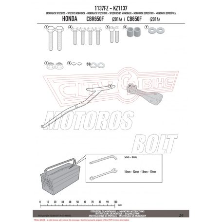 Csomagtartó alap HONDA CB 650 F / HONDA CBR 650 F (2014-2016) / HONDA CB 650 F (2017-2018) GIVI