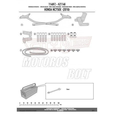 Csomagtartó alap Honda NC 750 S (2016-2018) / Honda NC 750 X (2016-2018) GIVI