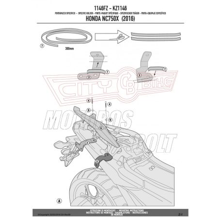 Csomagtartó alap Honda NC 750 S (2016-2018) / Honda NC 750 X (2016-2018) GIVI