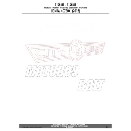 Kiegészítő szett oldaldoboz tartóhoz Honda NC 750 S (2016-2018) / Honda NC 750 X (2016-2018) GIVI