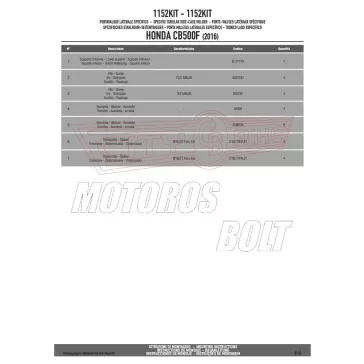   Kiegészítő szett oldaldoboz tartóhoz Honda CB 500 F (2016-2018) GIVI