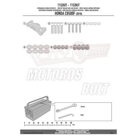 Kiegészítő szett oldaldoboz tartóhoz Honda CB 500 F (2016-2018) GIVI
