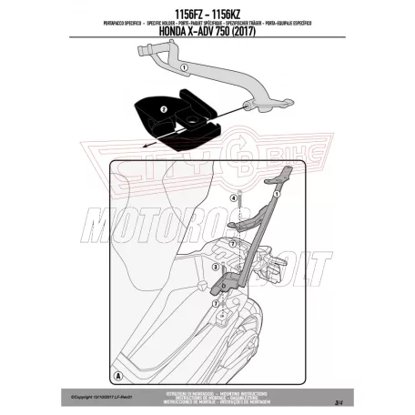 Csomagtartó alap Honda X-ADV 750 (2017-2020) GIVI