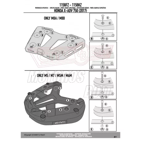 Csomagtartó alap Honda X-ADV 750 (2017-2020) GIVI