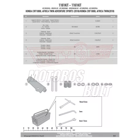 Kiegészítő szett oldaldoboz tartóhoz Honda CRF 1000 L Africa Twin (2018) / Honda CRF 1000 L Africa Twin Adventure Sports (2018) GIVI