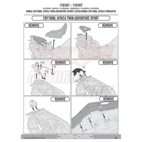 Kiegészítő szett oldaldoboz tartóhoz Honda CRF 1000 L Africa Twin (2018) / Honda CRF 1000 L Africa Twin Adventure Sports (2018) GIVI