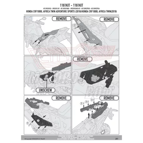 Kiegészítő szett oldaldoboz tartóhoz Honda CRF 1000 L Africa Twin (2018) / Honda CRF 1000 L Africa Twin Adventure Sports (2018) GIVI