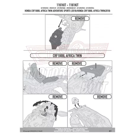 Kiegészítő szett oldaldoboz tartóhoz Honda CRF 1000 L Africa Twin (2018) / Honda CRF 1000 L Africa Twin Adventure Sports (2018) GIVI