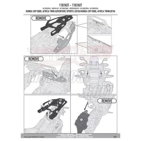 Kiegészítő szett oldaldoboz tartóhoz Honda CRF 1000 L Africa Twin (2018) / Honda CRF 1000 L Africa Twin Adventure Sports (2018) GIVI