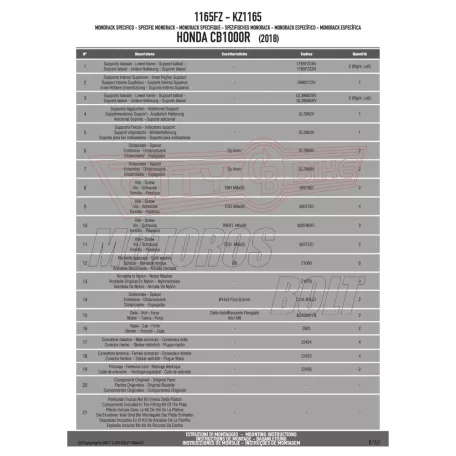 Csomagtartó alap Honda CB 1000 R (2018-2020) / Honda CB 1000 R (2021-2024) GIVI