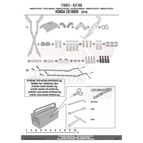 Csomagtartó alap Honda CB 1000 R (2018-2020) / Honda CB 1000 R (2021-2024) GIVI