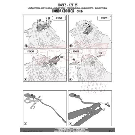 Csomagtartó alap Honda CB 1000 R (2018-2020) / Honda CB 1000 R (2021-2024) GIVI