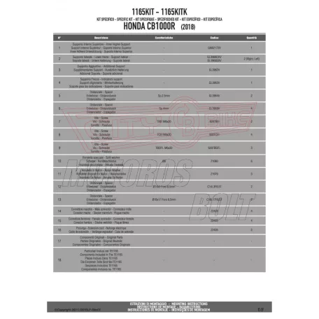 Kiegészítő szett csomagtartó alaphoz Honda CB 1000 R (2018-2019) GIVI