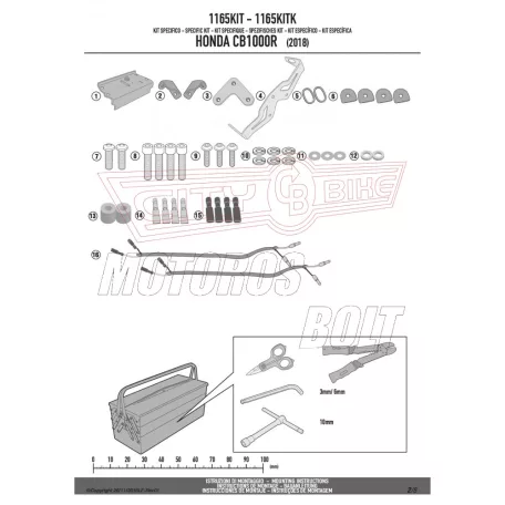 Kiegészítő szett csomagtartó alaphoz Honda CB 1000 R (2018-2019) GIVI