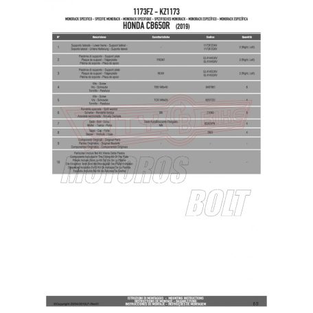 Csomagtartó alap Honda CB 650 R (2019) GIVI