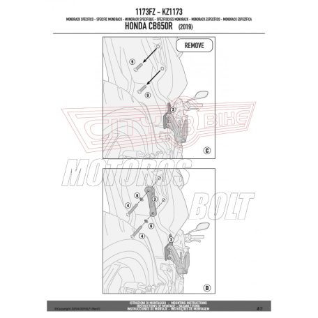 Csomagtartó alap Honda CB 650 R (2019) GIVI