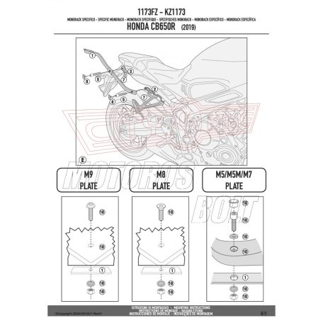 Csomagtartó alap Honda CB 650 R (2019) GIVI