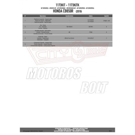 Kiegészítő szett csomagtartó alaphoz Honda CB 650 R (2019) GIVI
