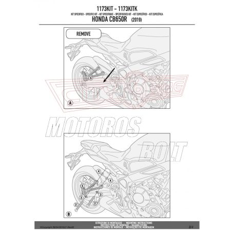 Kiegészítő szett csomagtartó alaphoz Honda CB 650 R (2019) GIVI
