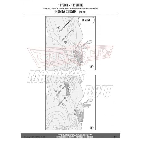 Kiegészítő szett csomagtartó alaphoz Honda CB 650 R (2019) GIVI
