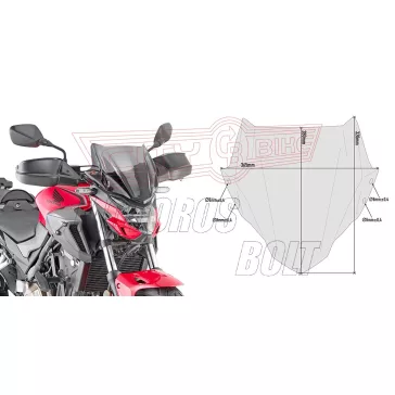   Plexi-szélvédő Honda CB 500 F (2019-2023), Kawasaki Z 900 (2020-2024) GIVI