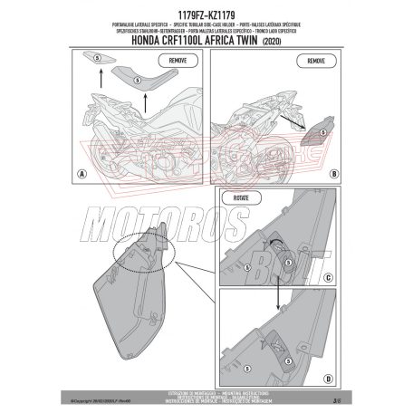 Csomagtartó alap Honda CRF 1100 L Africa Twin (2020-2023) GIVI