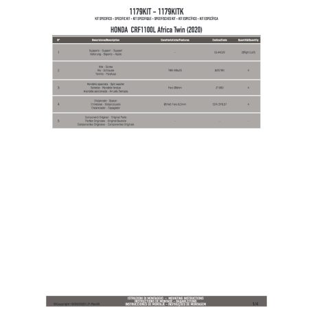 Kiegészítő szett oldaltartóhoz Honda CRF 1100 L Africa Twin (2020-2023) GIVI