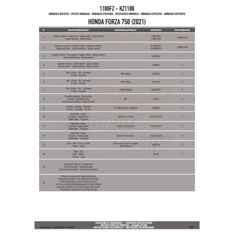 Csomagtartó alap HONDA FORZA 750 (21-25) GIVI