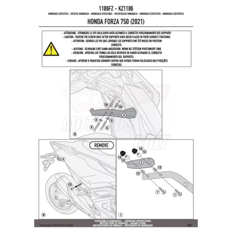 Csomagtartó alap HONDA FORZA 750 (21-25) GIVI