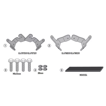   Kiegészítő szett PX1192 oldaldoboz tartóhoz HONDA NC 750 X (2021-2026) - GIVI 1192KITPX